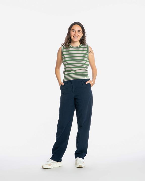 MATONA Geplooide Broek In Marineblauw