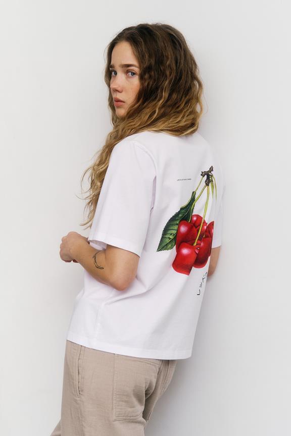 T-Shirt Cherry Print Classic White