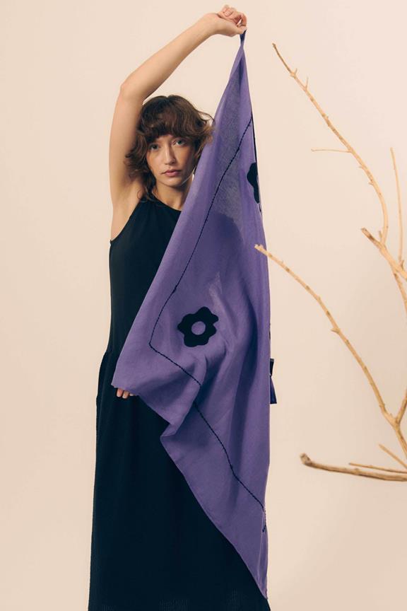 Sjaal Tole Middenblauw