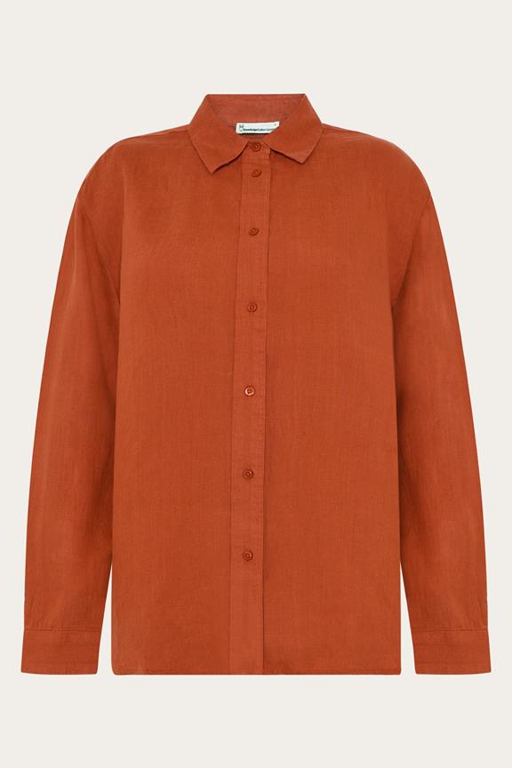 Shirt Loose Linen Burnt Brick