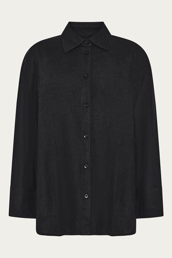 Shirt Relaxed Linen Mix Black Jet