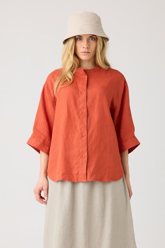 Shirt Linen Burnt Brick