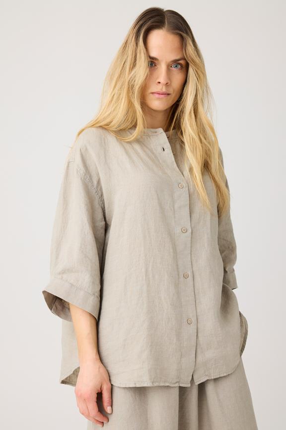 Shirt Linen Twill Yarndyed Beige