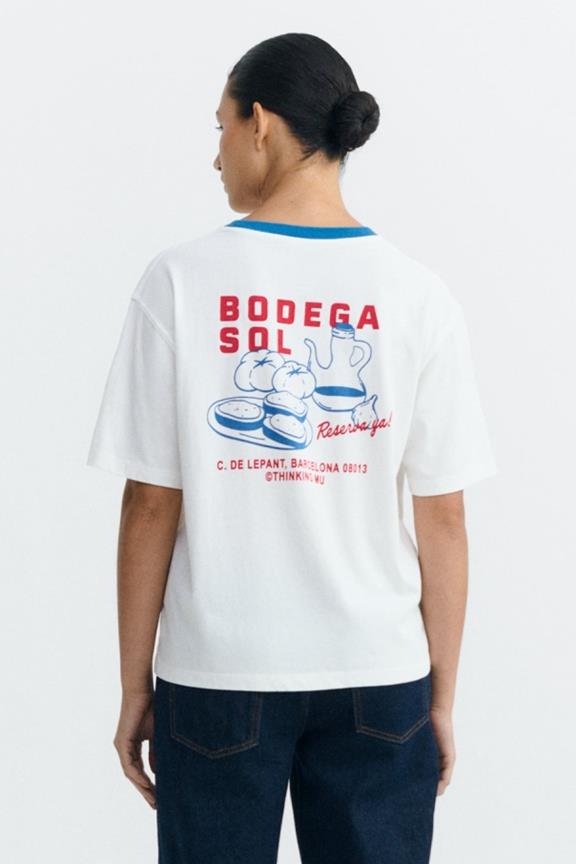 T-Shirt Lucia Winery Kontrast Blau/ Weiß