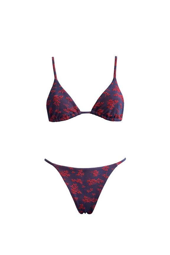 Bikini Set Olbia Floral Jacquard Blue/Red