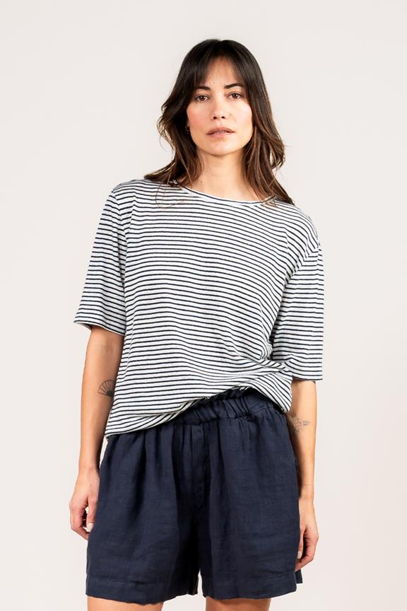 T-Shirt Olivia Gestreift Mitternachtsblau