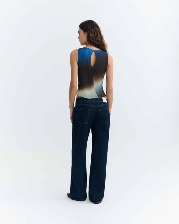 Thinking MU Oberteil Dora Blau/ Schwarz/ Creme