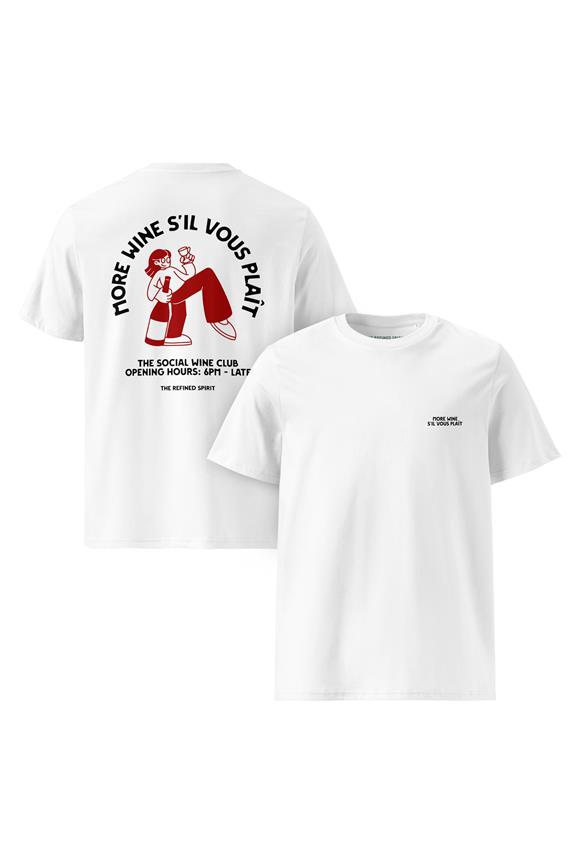T-Shirt Unisex More Wein S'Il Vous Plaît Weiß