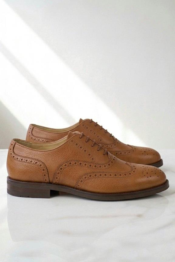 Schuhe Damen Oxford Brogues Wide Fit Tan