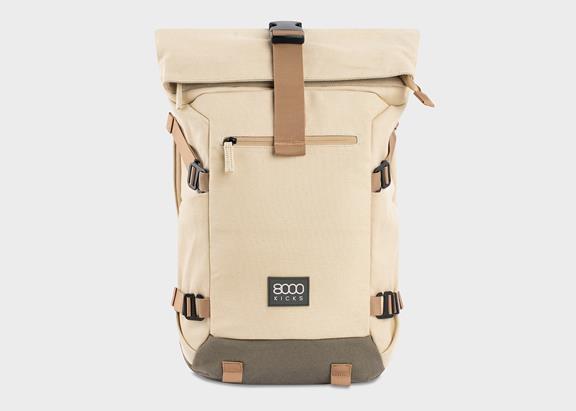 8000kicks Rugzak Nomad Rolltop Beige/Groen