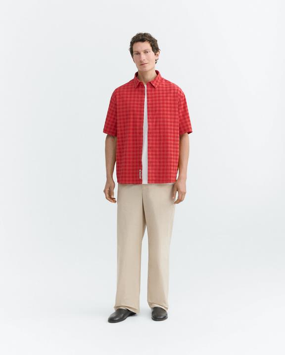 Thinking MU Shirt Paddy Seersucker Red