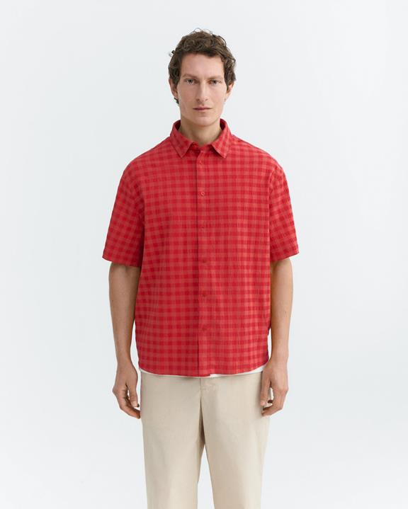 Thinking MU Shirt Paddy Seersucker Red