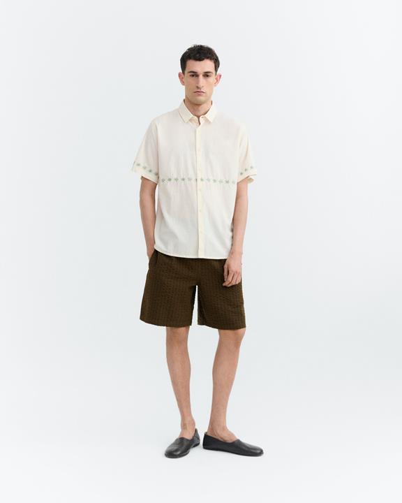 Thinking MU Shirt Tom Hand Embroidered Ecru