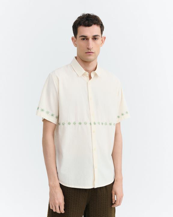 Thinking MU Shirt Tom Hand Embroidered Ecru