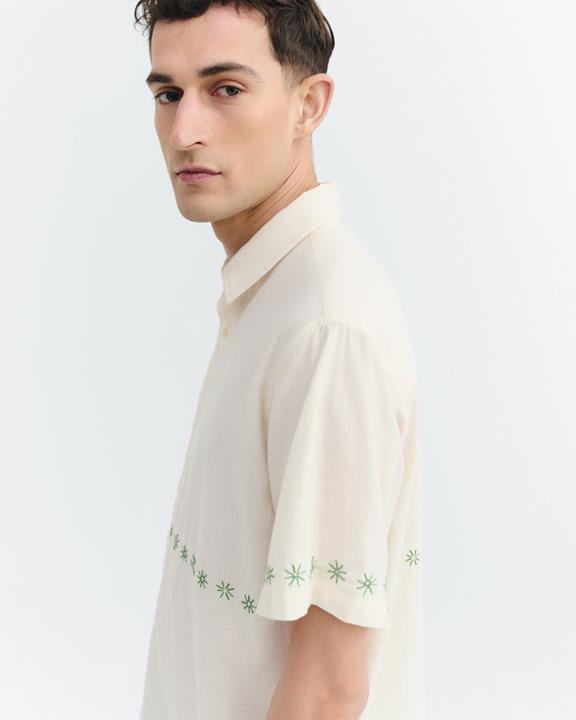 Thinking MU Shirt Tom Hand Embroidered Ecru