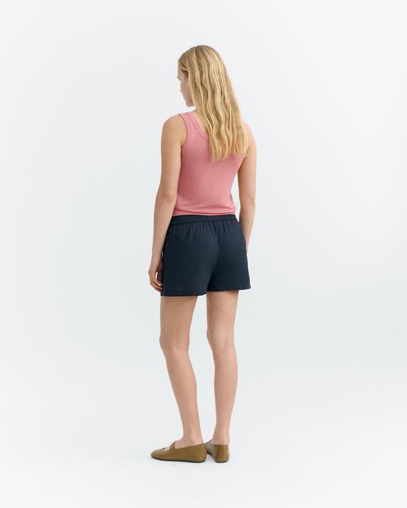 Thinking MU Shorts Handbestickte Geraldine Navy