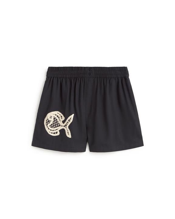 Thinking MU Shorts Handbestickte Geraldine Navy
