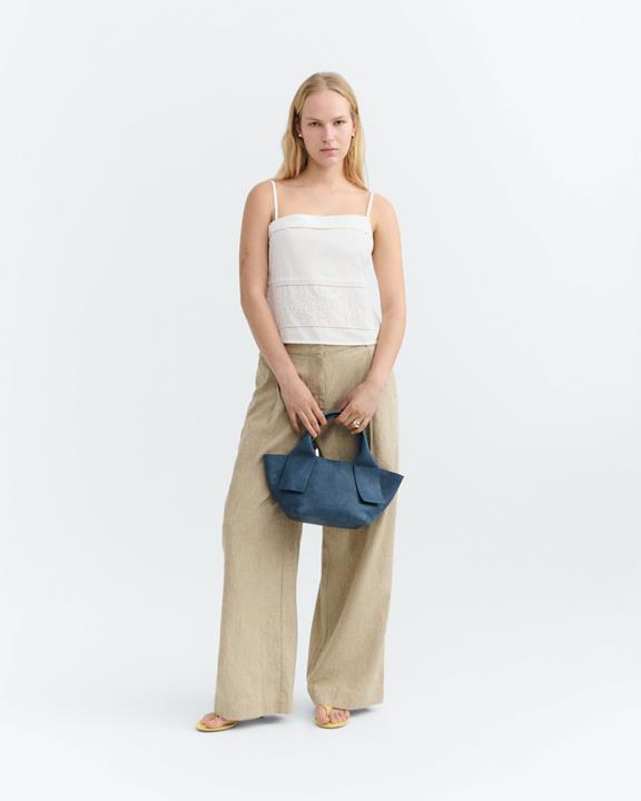 Thinking MU Top Raida Embroidered White