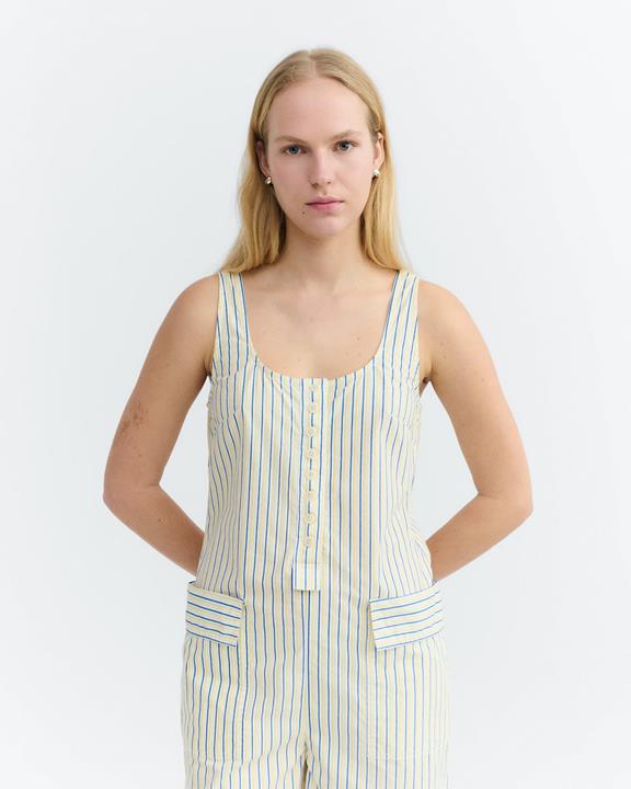 Thinking MU Jumpsuit Maud Striped Cream