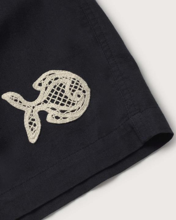 Thinking MU Shorts Hand Embroidered Gasper Navy