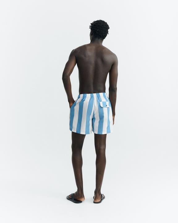 Thinking MU Shorts Bademode Limpopo Blau Gestreift