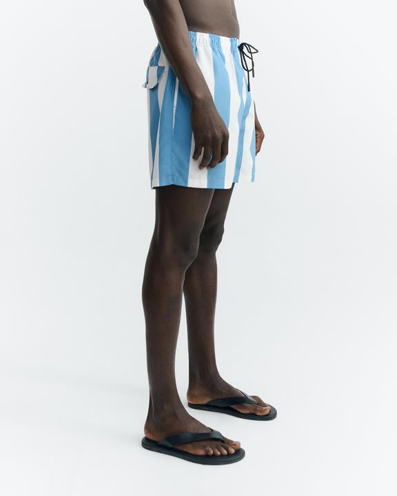Thinking MU Shorts Bademode Limpopo Blau Gestreift