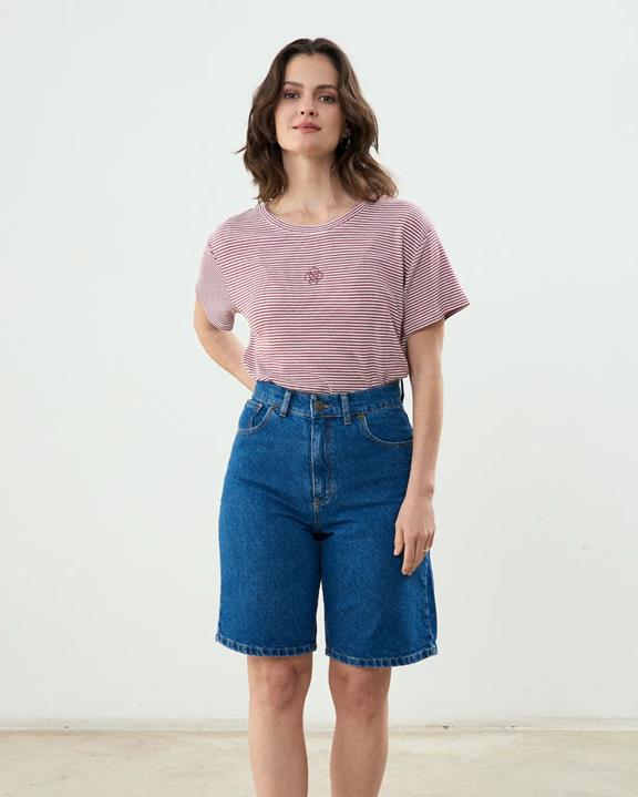 Clotsy T-Shirt Mauve Gestreift