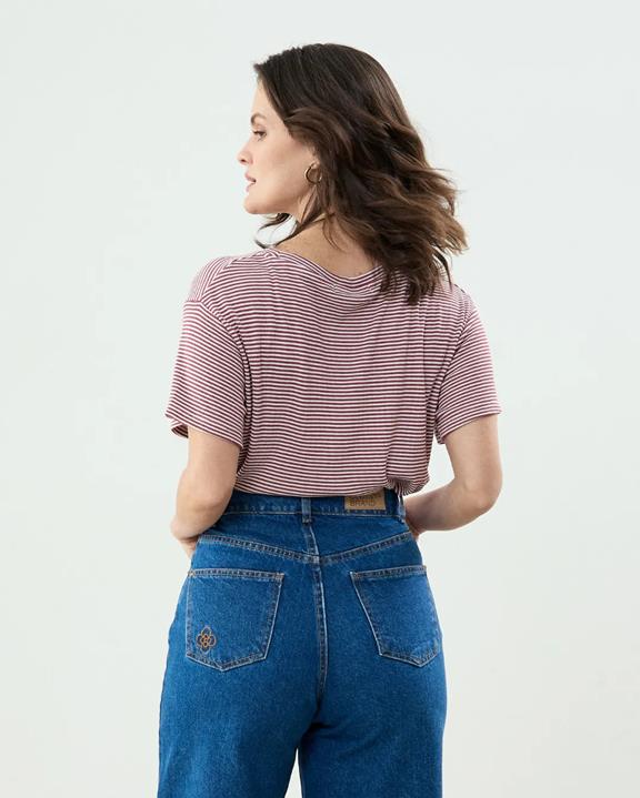 Clotsy T-Shirt Mauve Gestreift