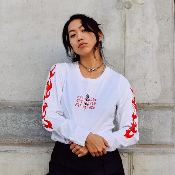 Plant Faced Clothing Eat Plants Goth Flames Long Sleeve