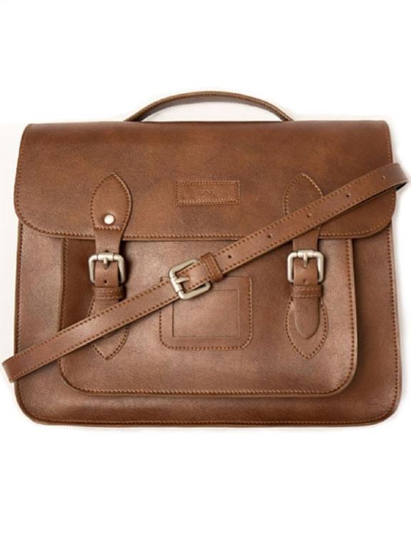 Will's Vegan Store Satchel Classic 14 Inch Brown