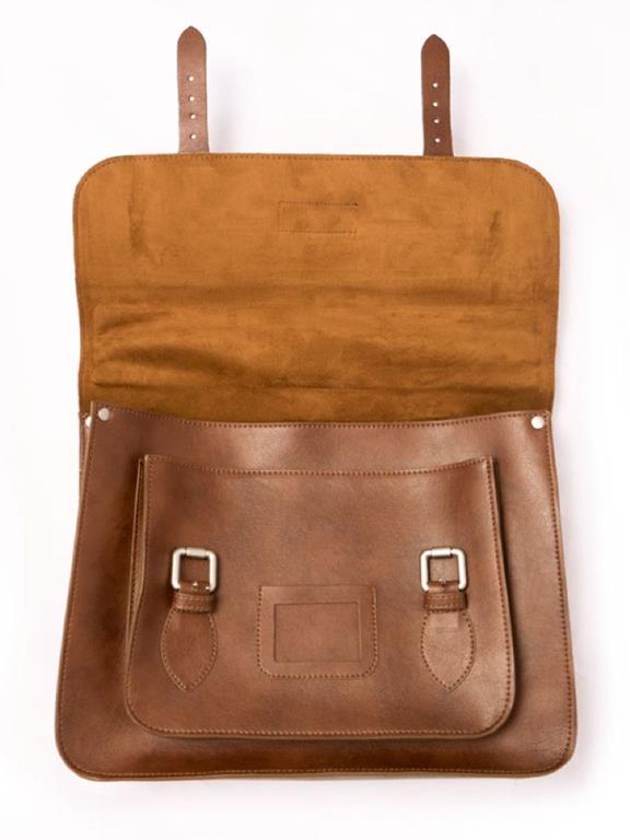 Will's Vegan Store Satchel Classic 14 Inch Brown