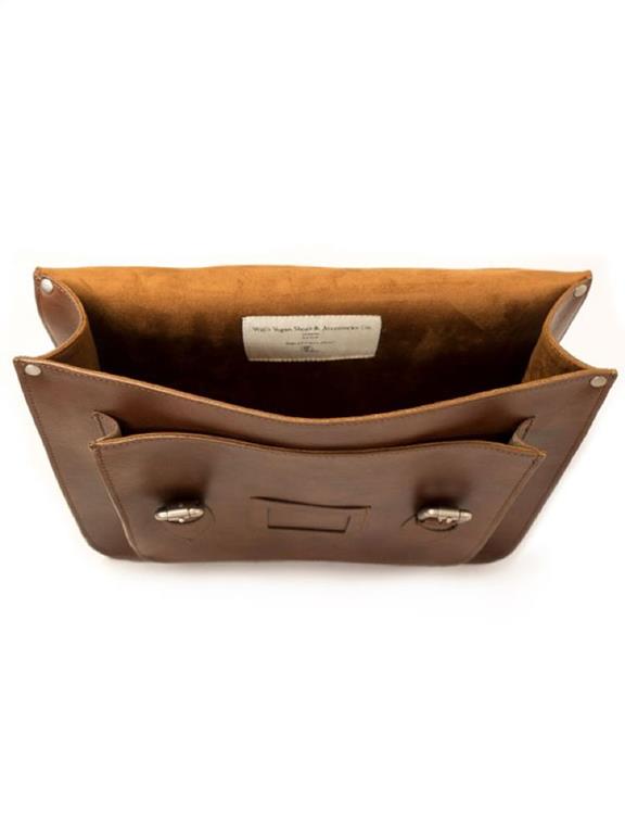 Will's Vegan Store Satchel Classic 14 Inch Brown
