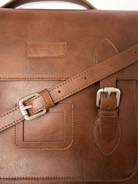 Will's Vegan Store Satchel Classic 14 Inch Brown