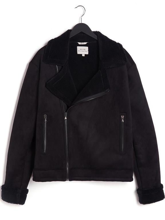 Will's Vegan Store Jack Vegan Shearling Aviator Zwart