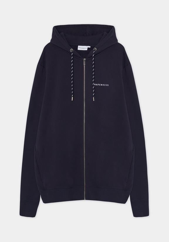 Hafendieb Hoodie Vest Logo Stick Navy
