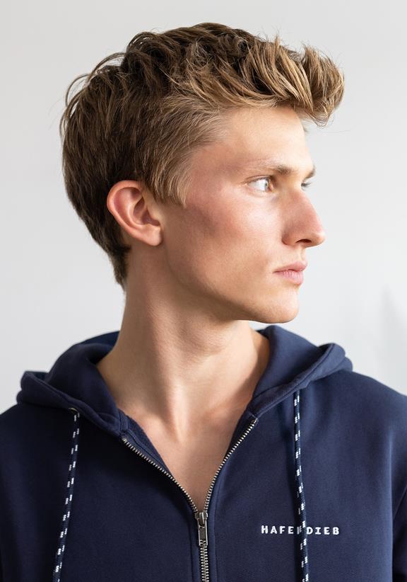 Hafendieb Hoodie Vest Logo Stick Navy