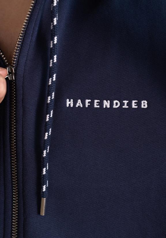 Hafendieb Hoodie Vest Logo Stick Navy