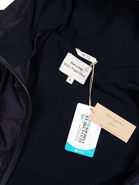 Will's Vegan Store Heren Gewatteerde Parka Donkerblauw