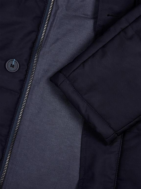 Will's Vegan Store Heren Gewatteerde Parka Donkerblauw