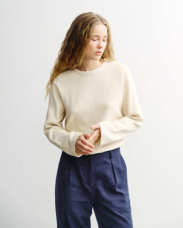 Oversized Shirt Met Lange Mouwen In Crèmekleur